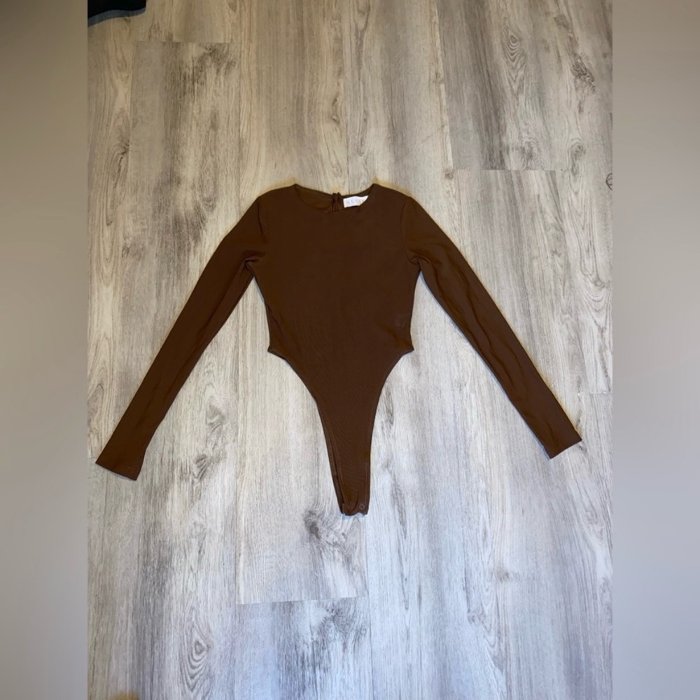 Meshki Brown Long Sleeve Bodysuit